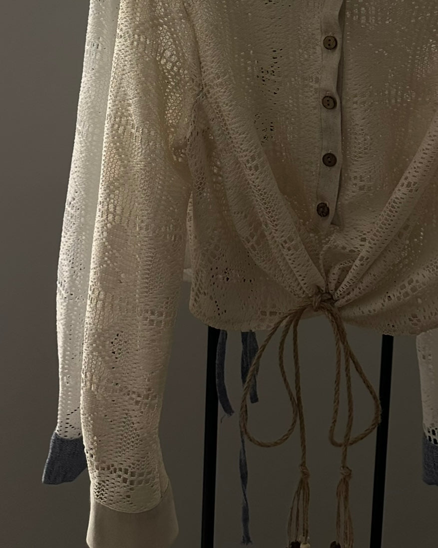Boho Linen Tie Shirt
