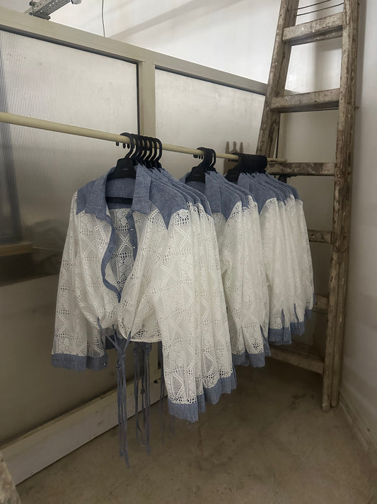 white x jeans blouse