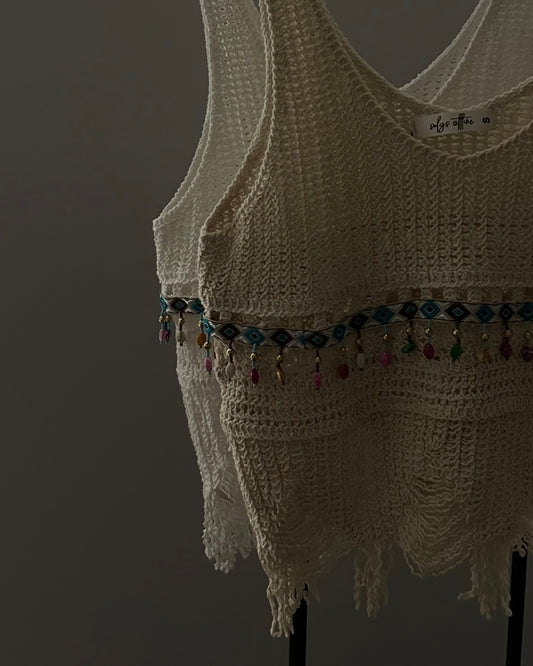 Boho Beaded Crochet Crop