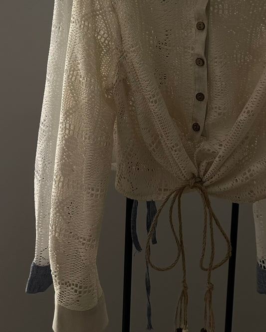 Boho Linen Tie Shirt